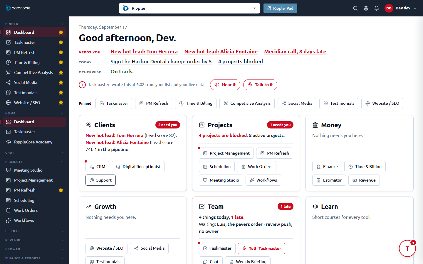 The 6200 home with the rundown voiced and talk-able, and the Team room reading your list